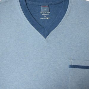 Pigiama serafino linea Wellness polsini interlock cotone 00672 CAGI