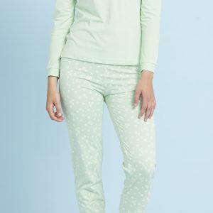 Pigiama donna manica lunga gamba lunga con polsino, marchio "Noidinotte",  100% cotone jersey