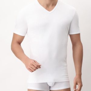 T-Shirt scollo a V Manica Corta in caldo cotone interlock art. 1801 CAGI