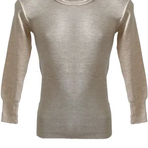 T-shirt manica lunga con polsini, misto lana, marchio Madiva