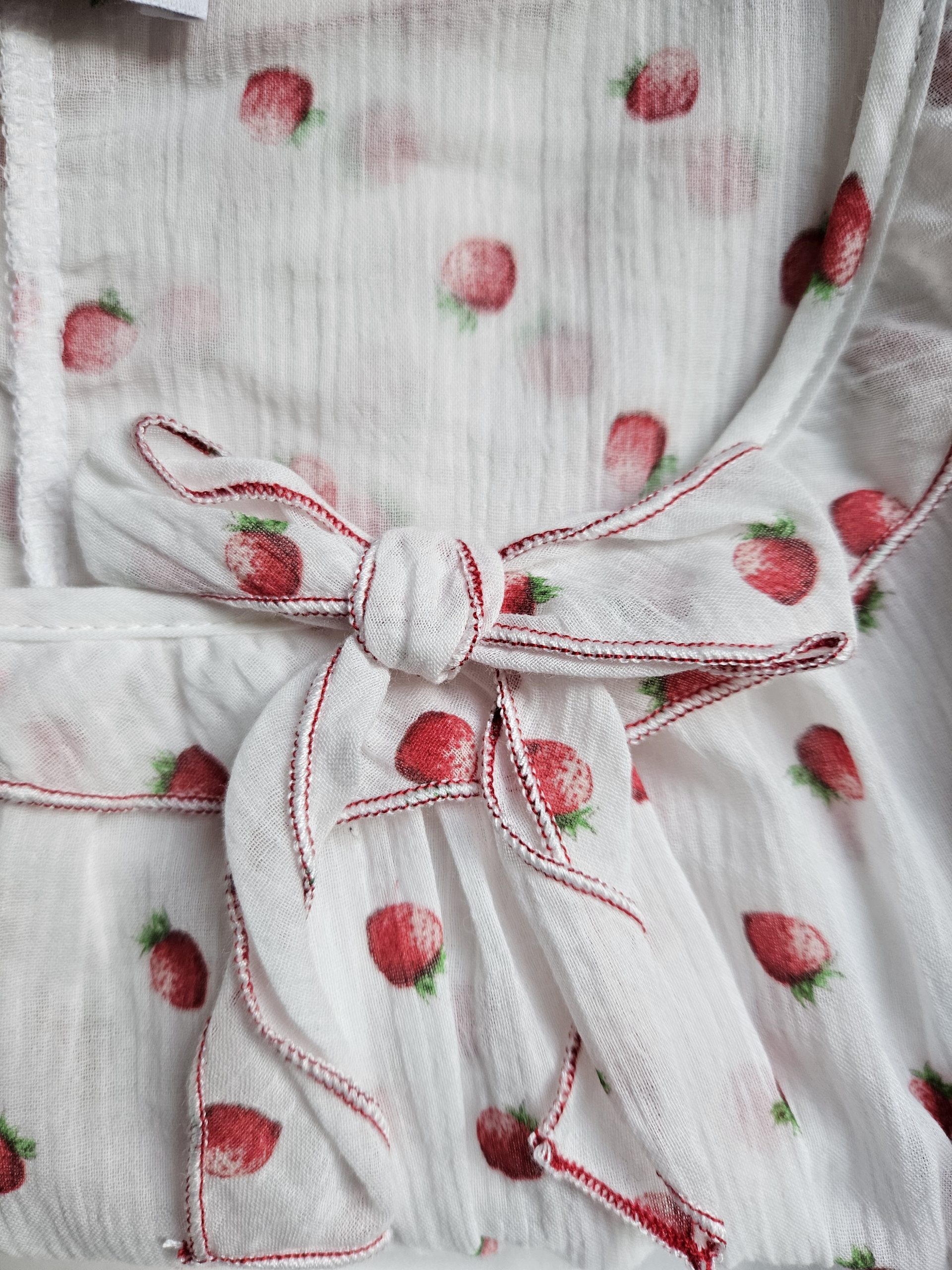 Camicia da notte con spalline strette in tela creponne di cotone - immagine 2