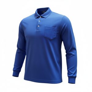 Polo filoscozia Uomo manica lunga 100% cotone Filo di Scozia, con polsini e taschino sul petto