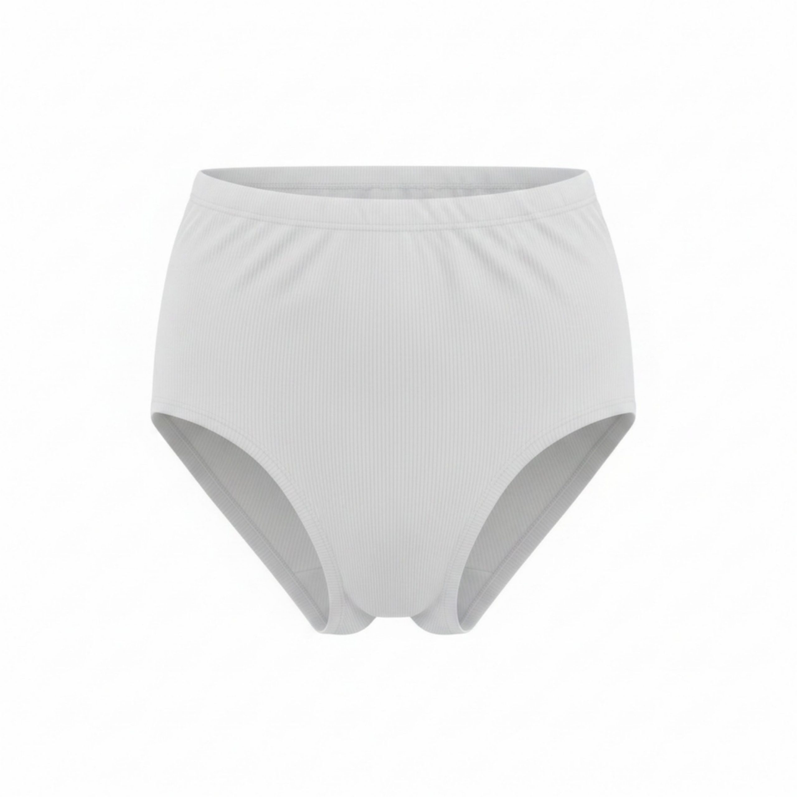 Mutanda alta classica da donna a costine, marchio Giorgi by Emmebivi, 100% cotone