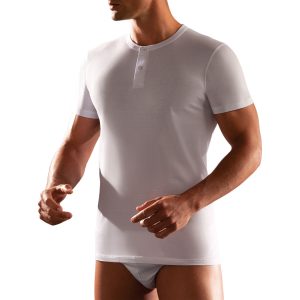T-shirt manica corta serafino a due bottoni art. 1308 Cagi